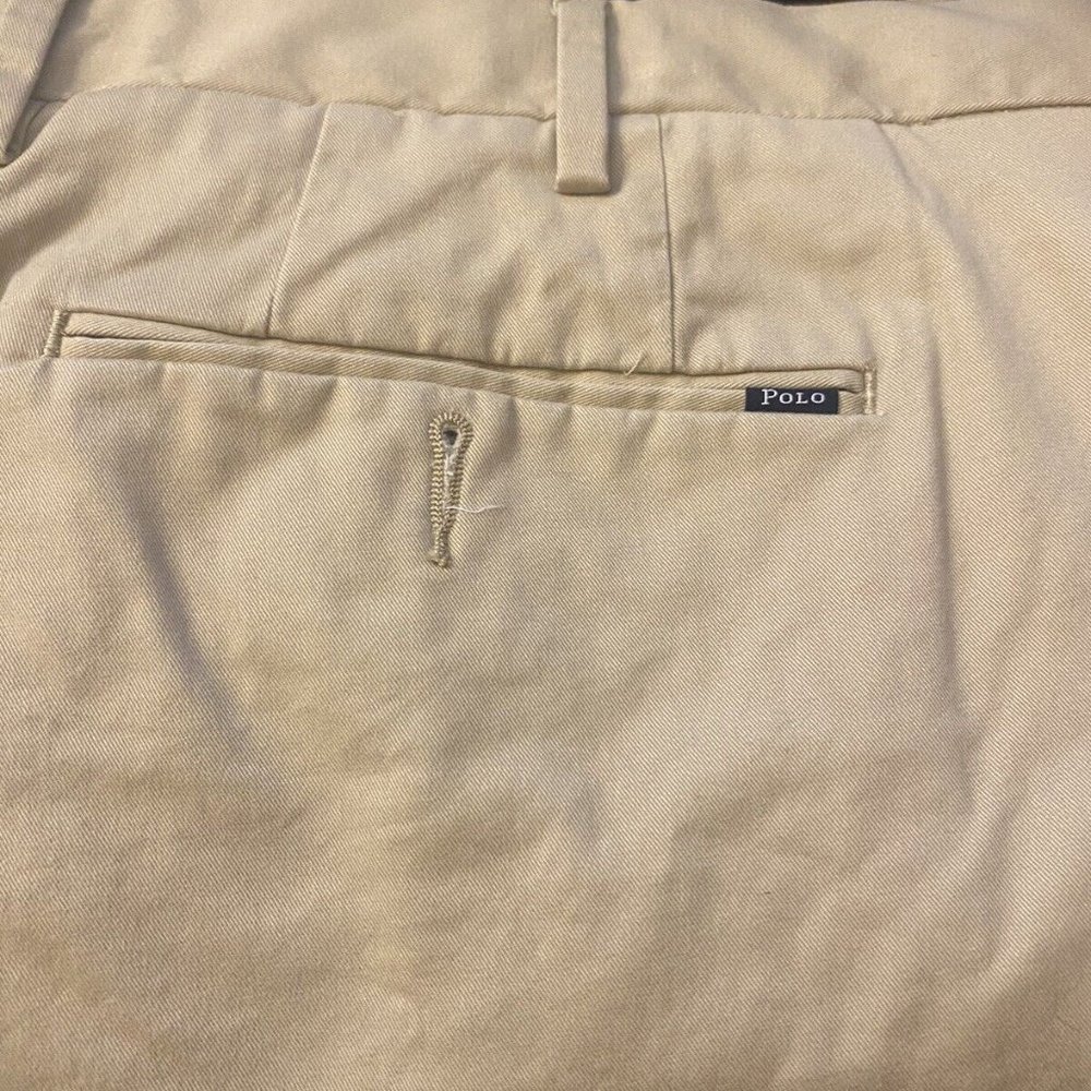 Polo Ralph Lauren Men's Classic Fit Stretch Chino Khaki Shorts Size 42 EUC B4-22